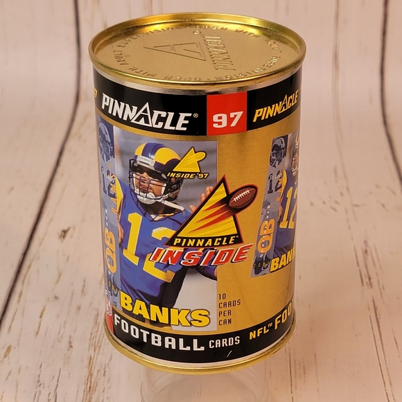 Pinnacle "97 Tony Banks Football Cards in a Can Gimmick Real Can Swaled NIP - Picture 2 of 7